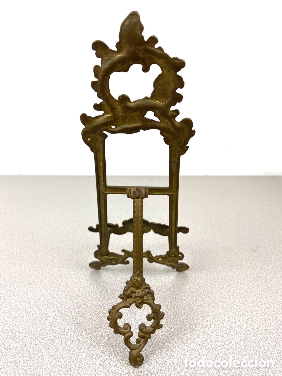 Antig&uuml;edades: ATRIL DE BRONCE, ESTILO LUIS XV. 24 CM. - Foto 3