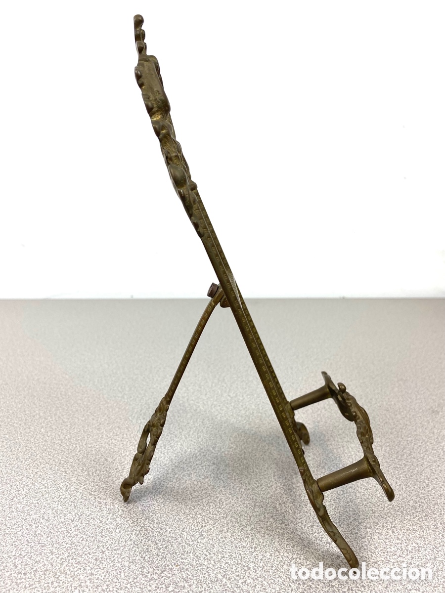Antig&uuml;edades: ATRIL DE BRONCE, ESTILO LUIS XV. 24 CM. - Foto 4