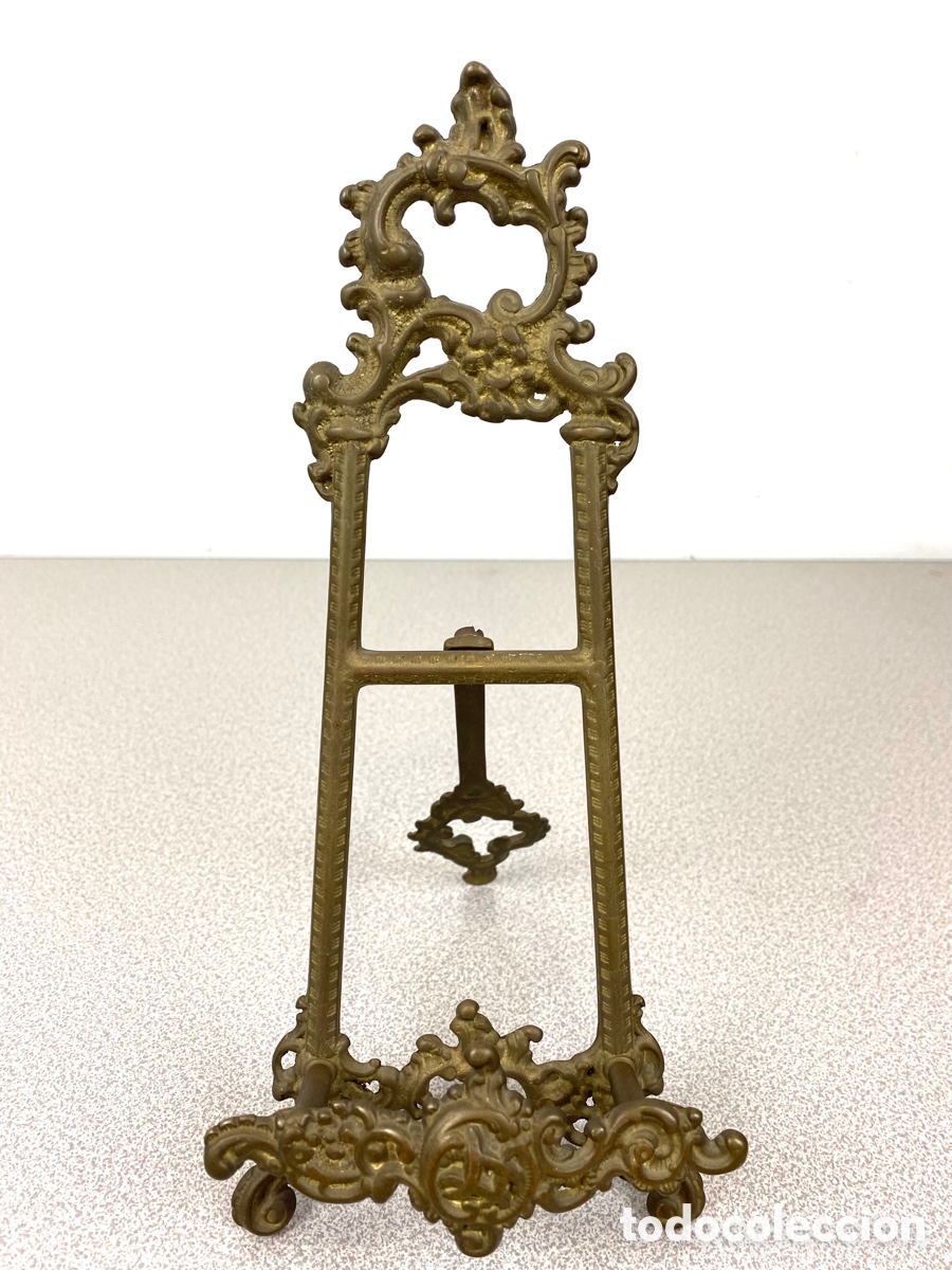 Antig&uuml;edades: ATRIL DE BRONCE, ESTILO LUIS XV. 24 CM. - Foto 1