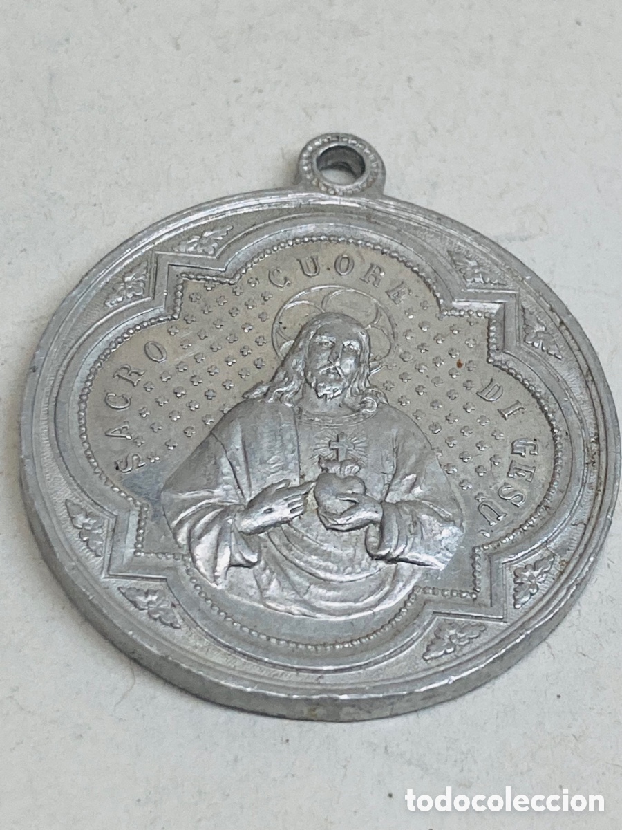 Antig&uuml;edades: Medalla religiosa met&aacute;lica - Foto 2