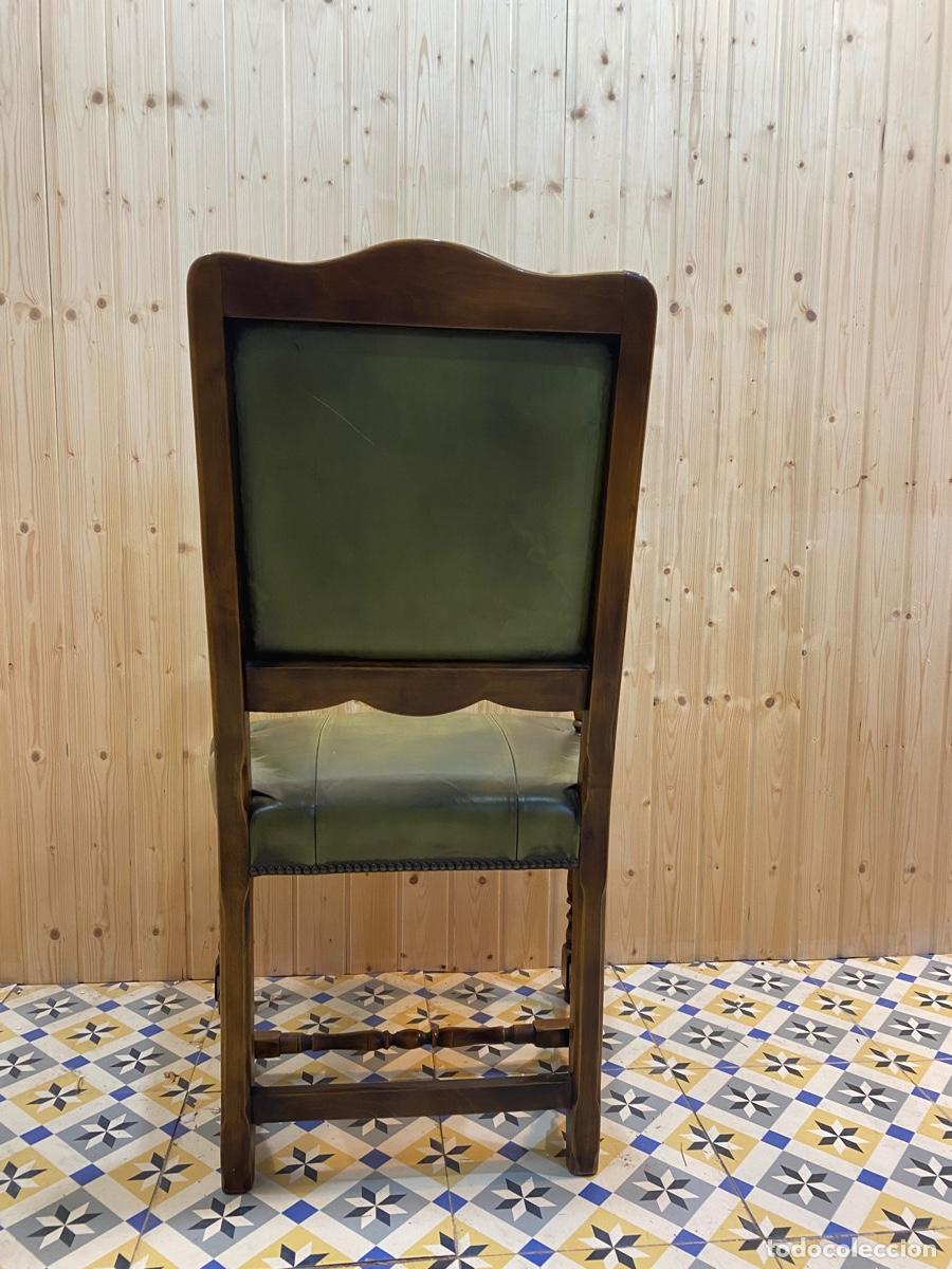 Antig&uuml;edades: SILLON DE NOGAL EN PIEL - Foto 6