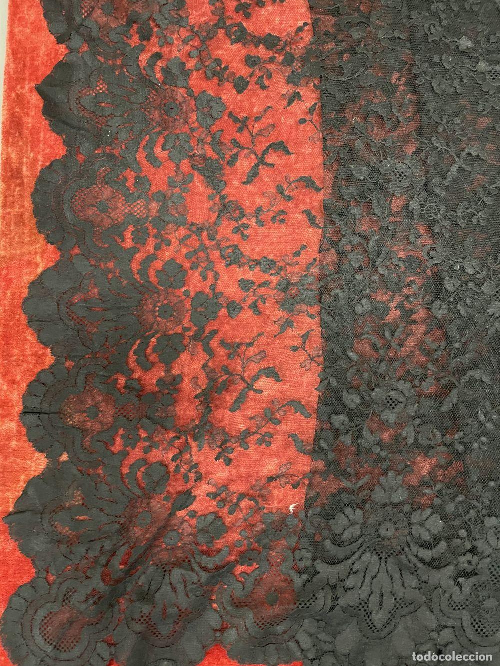 Antig&uuml;edades: MANTILLA RECTANGULAR. BORDADA A MANO. ESPA&Ntilde;A. SIGLO XIX - Foto 7