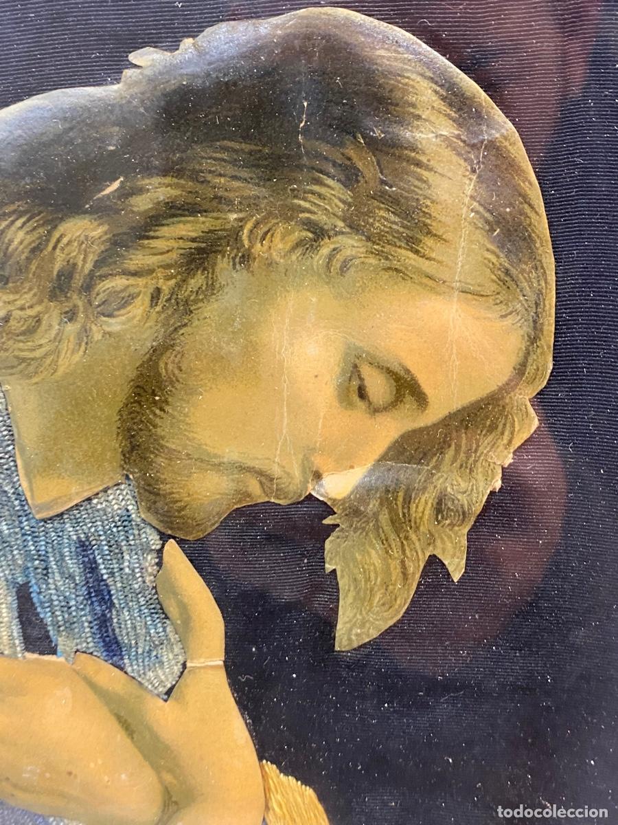 Antig&uuml;edades: -CUADRO RELIGIOSO BORDADO - Foto 3