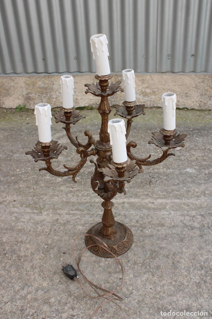 Antig&uuml;edades: lampara candelabro de bronce - Foto 4