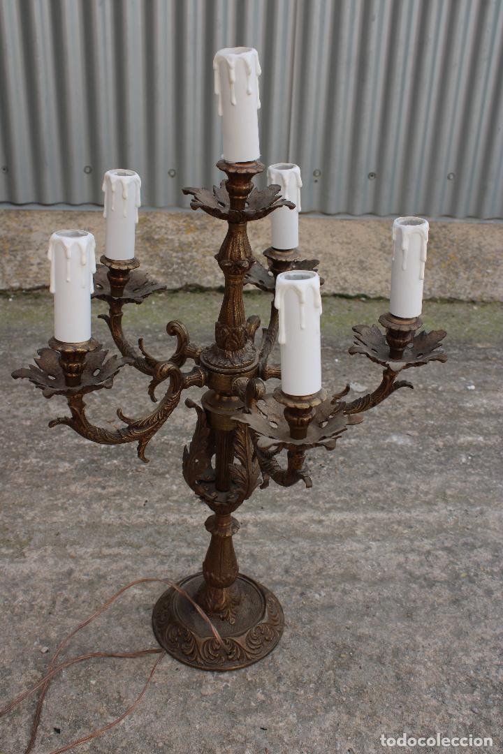 Antig&uuml;edades: lampara candelabro de bronce - Foto 5