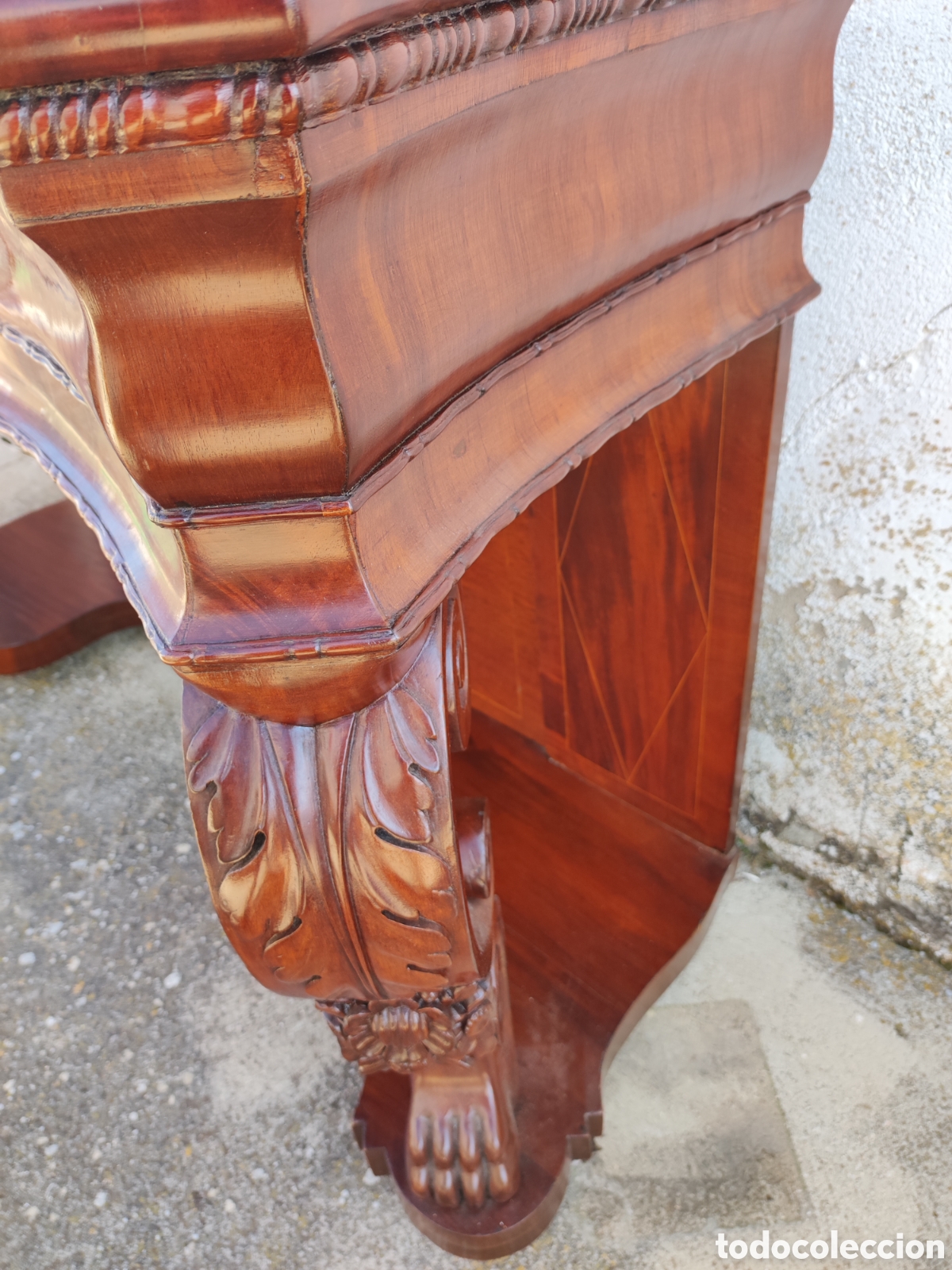 Antig&uuml;edades: Consola de caoba marqueteri - Foto 2