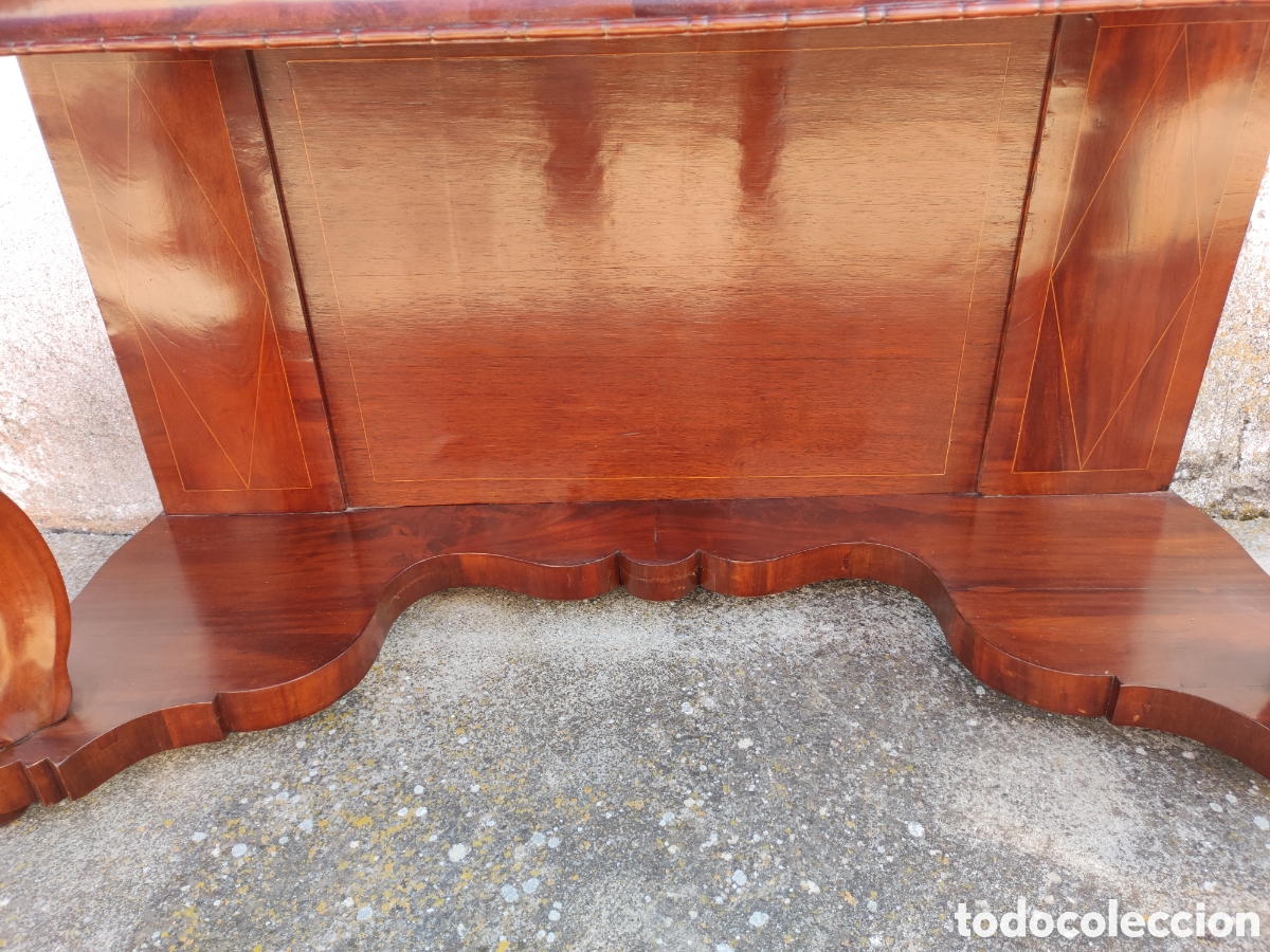 Antig&uuml;edades: Consola de caoba marqueteri - Foto 5