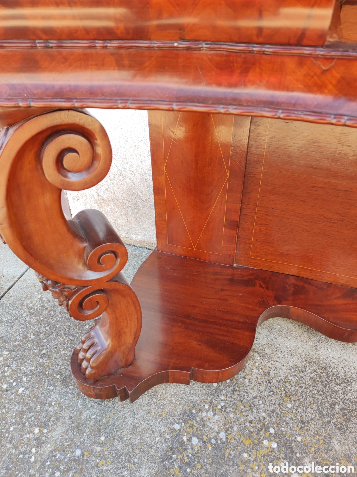 Antig&uuml;edades: Consola de caoba marqueteri - Foto 8