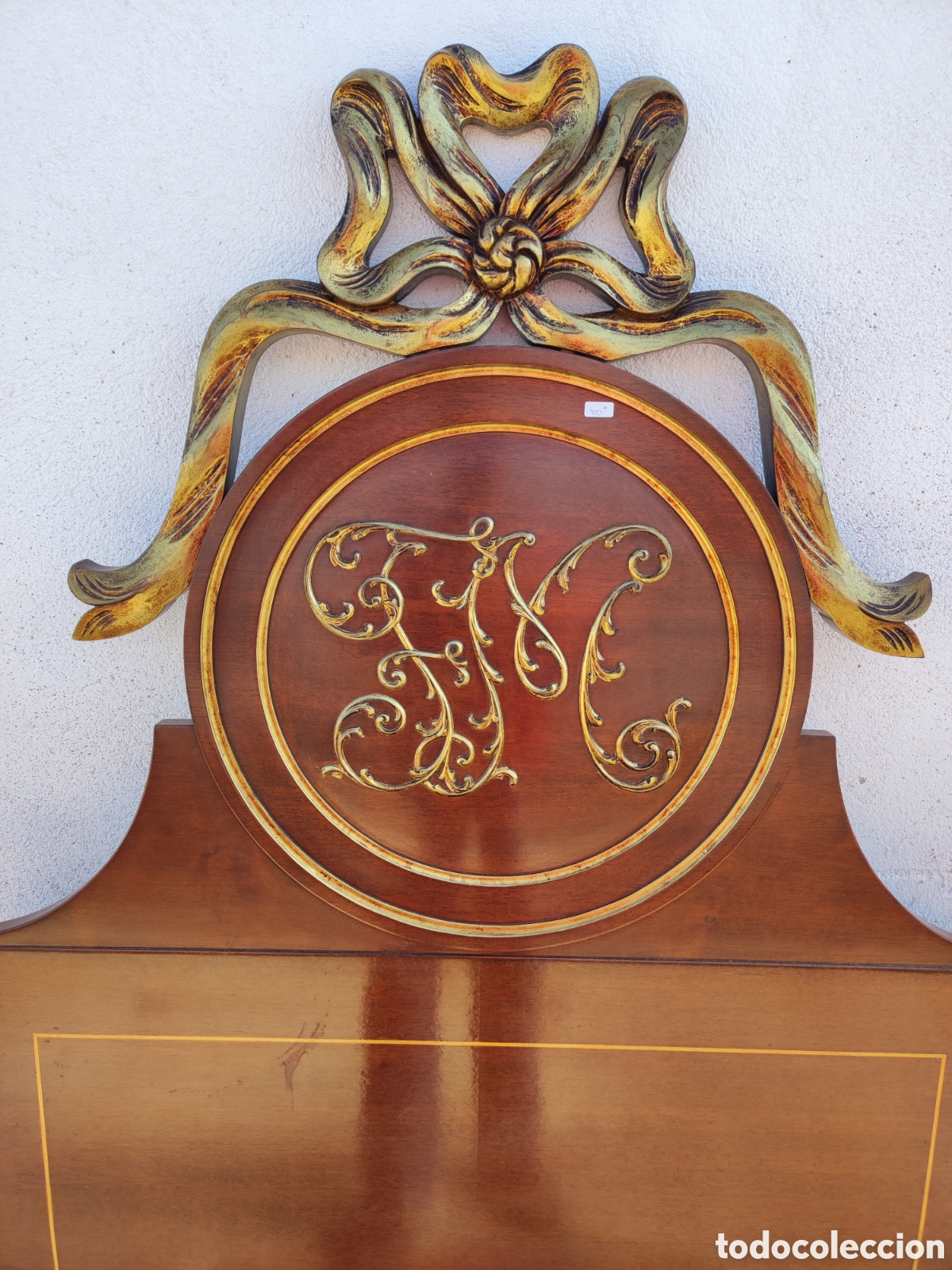 Antig&uuml;edades: Cama madera y dorado - Foto 2