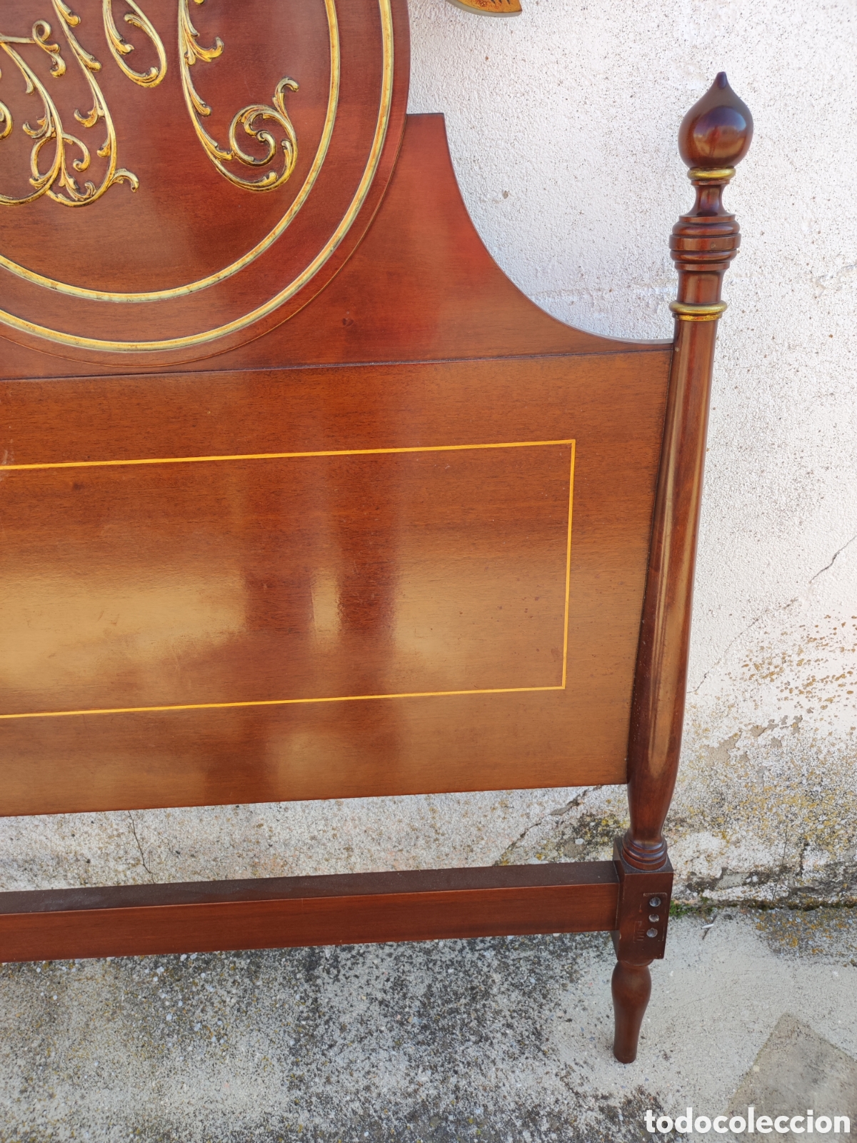 Antig&uuml;edades: Cama madera y dorado - Foto 3