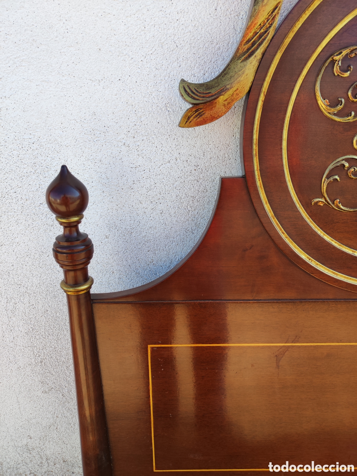 Antig&uuml;edades: Cama madera y dorado - Foto 4