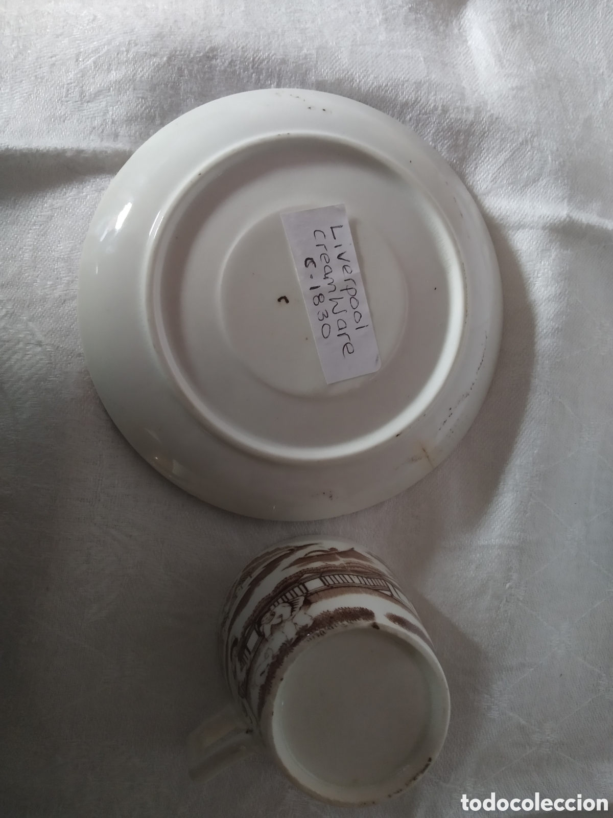 Antig&uuml;edades: TAZA DE CAFE LIVERPOOL CREAMWARE - Foto 6