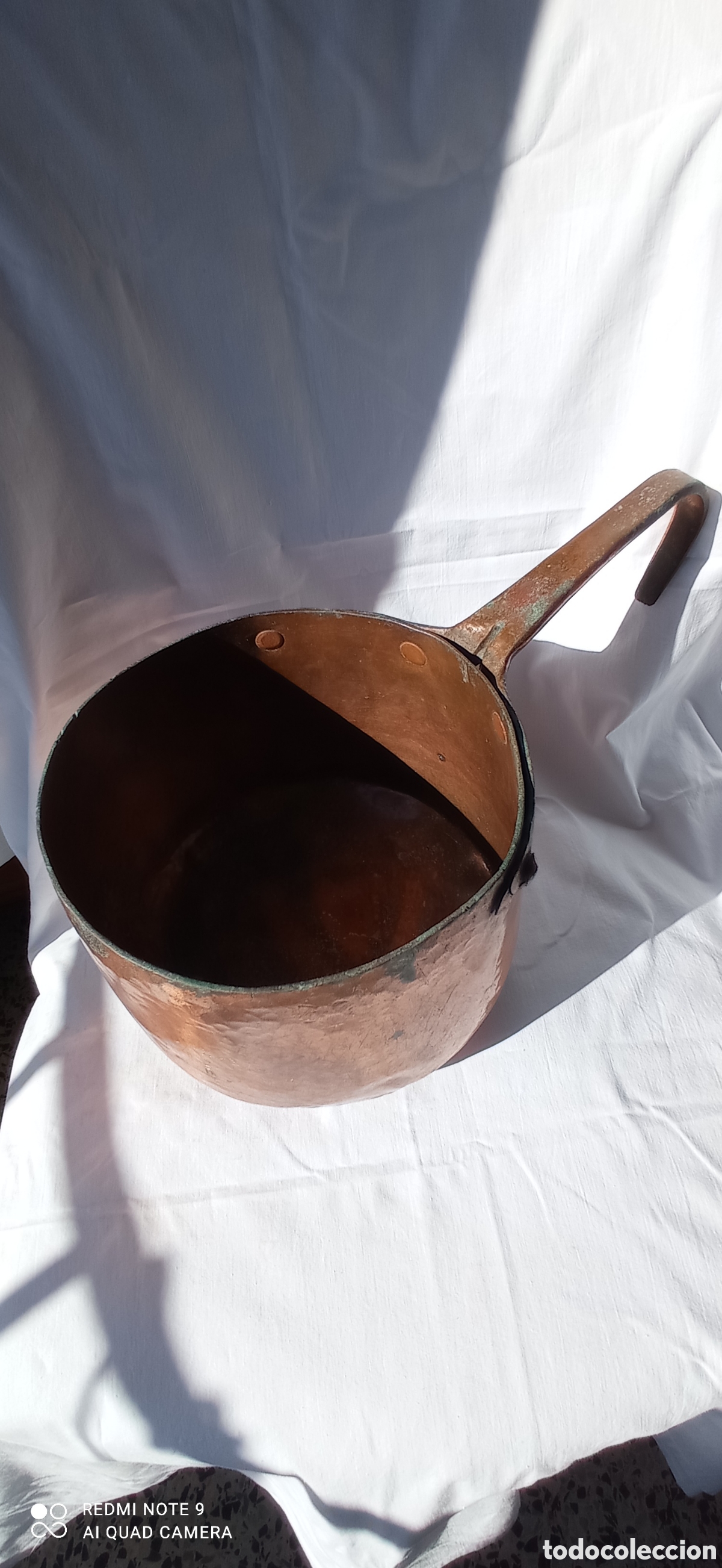 Antig&uuml;edades: Antigua gran olla de cobre - Foto 3
