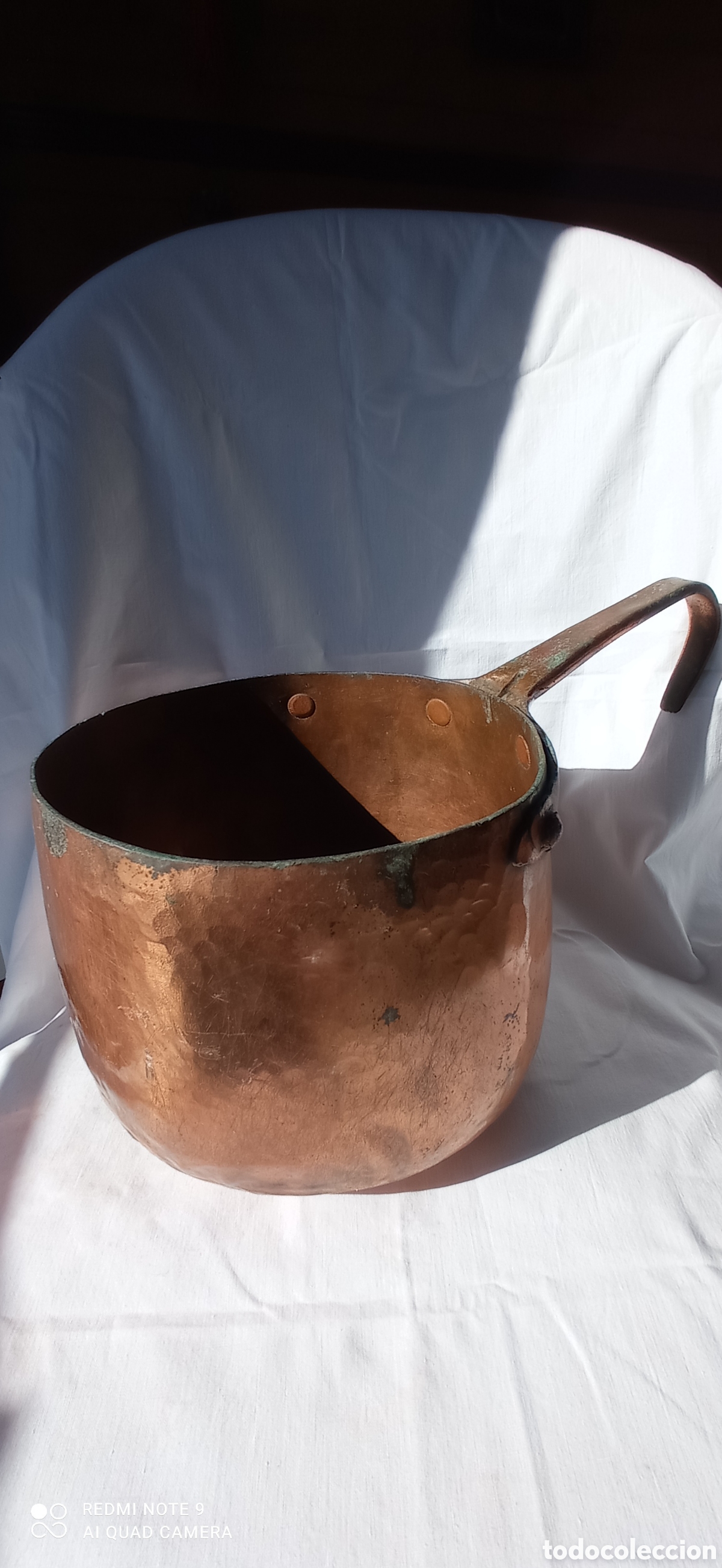 Antig&uuml;edades: Antigua gran olla de cobre - Foto 4