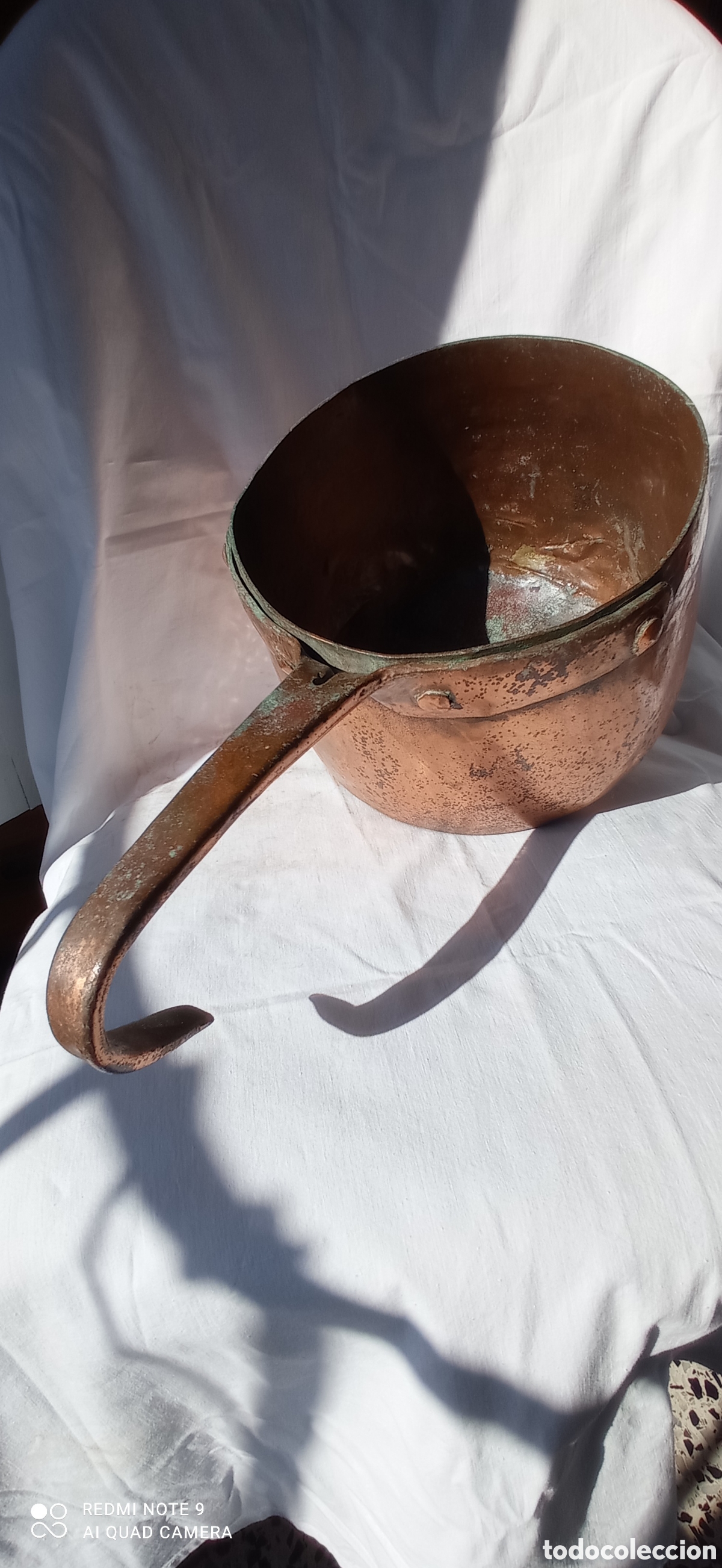 Antig&uuml;edades: Antigua gran olla de cobre - Foto 6