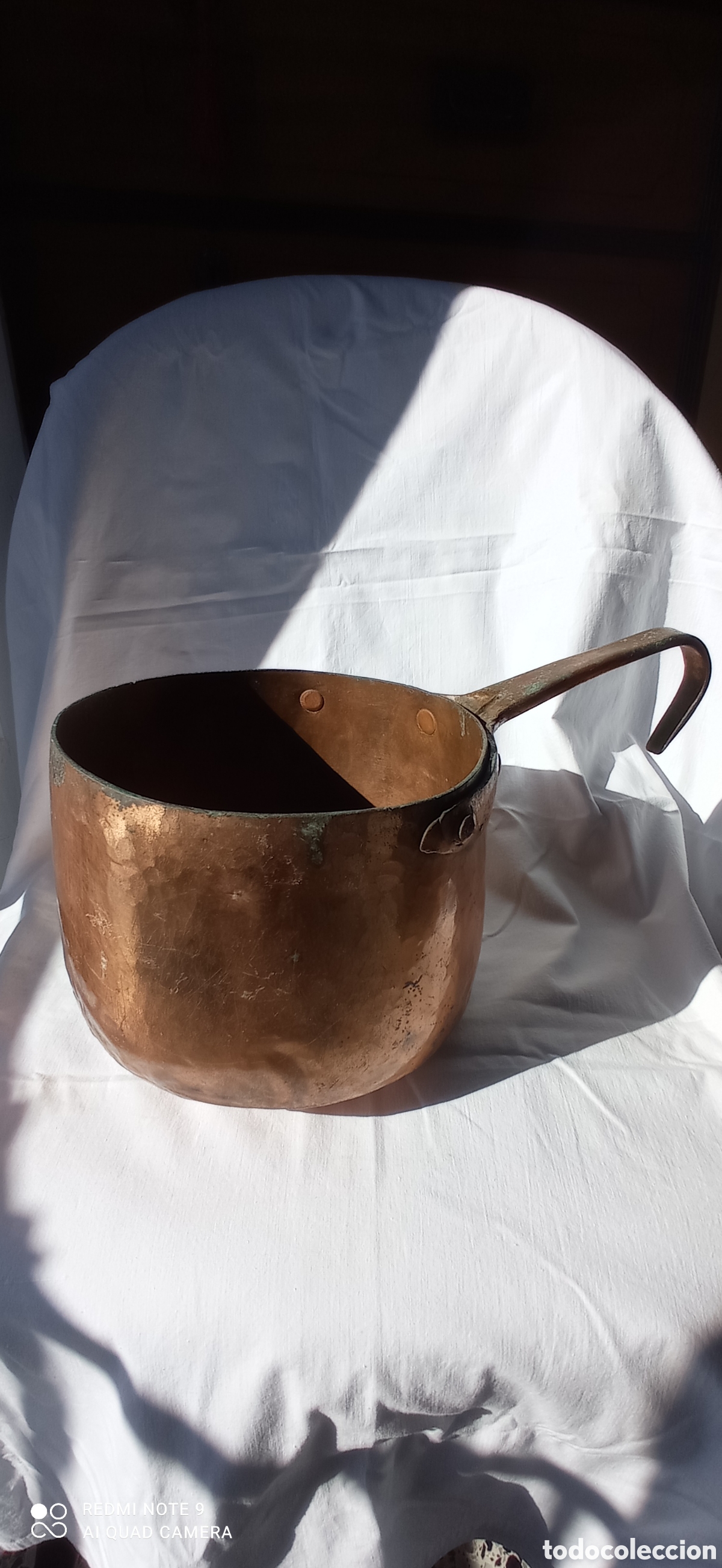 Antig&uuml;edades: Antigua gran olla de cobre - Foto 2