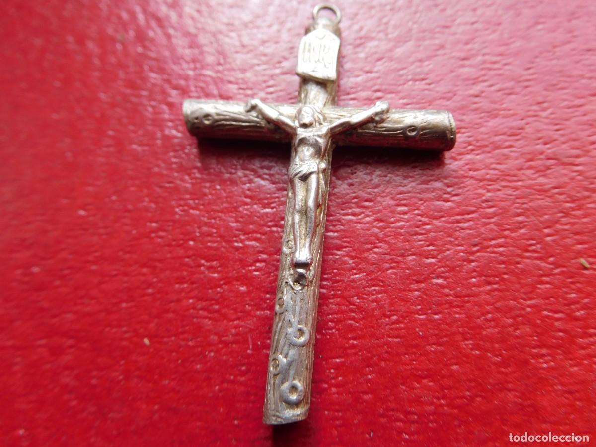 Antig&uuml;edades: Crucifijo antiguo de plata - Foto 2