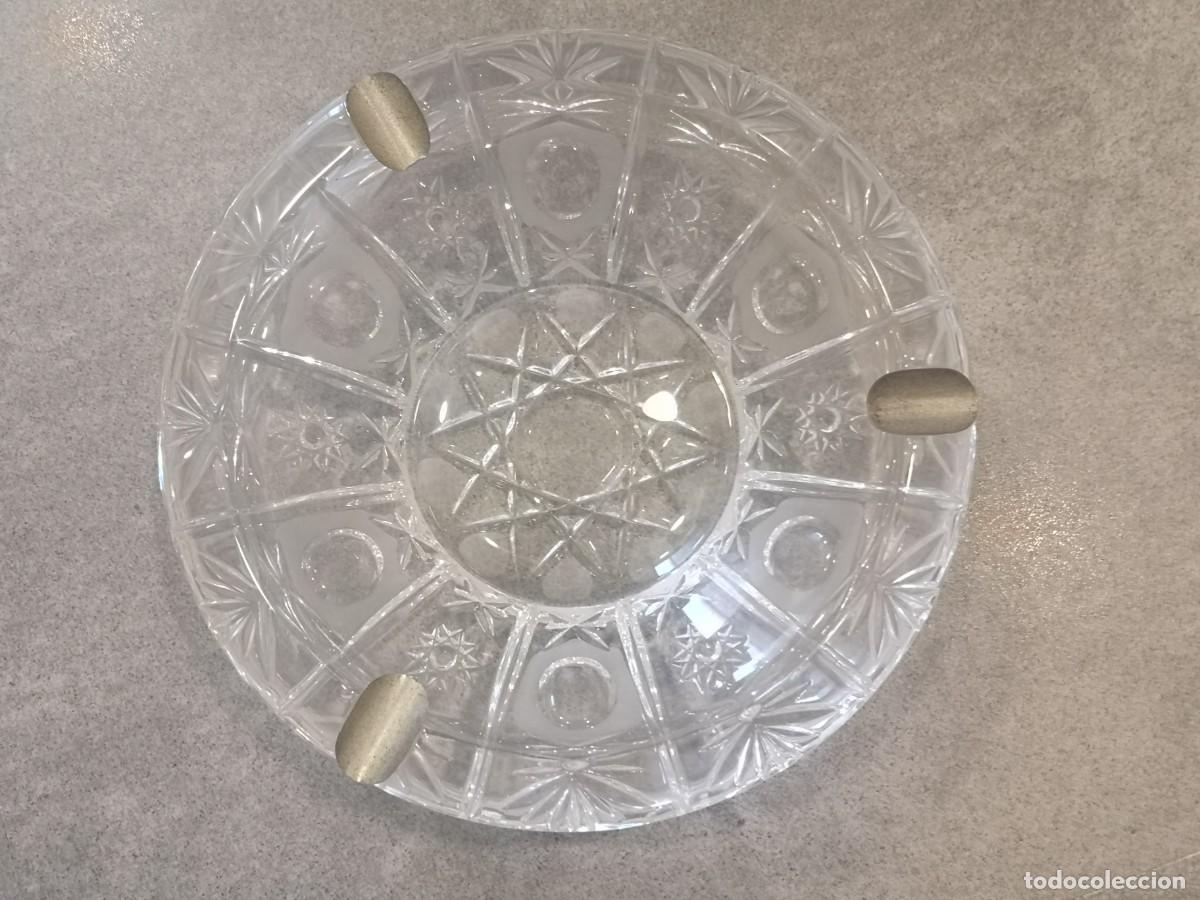 Antig&uuml;edades: cenicero de cristal y plata - Foto 2