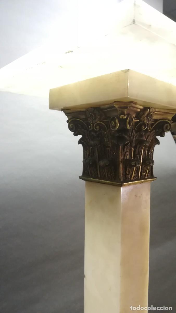 Antig&uuml;edades: PEANA ANTIGUA DE MARMOL BLANCO Y BRONCE - Foto 5