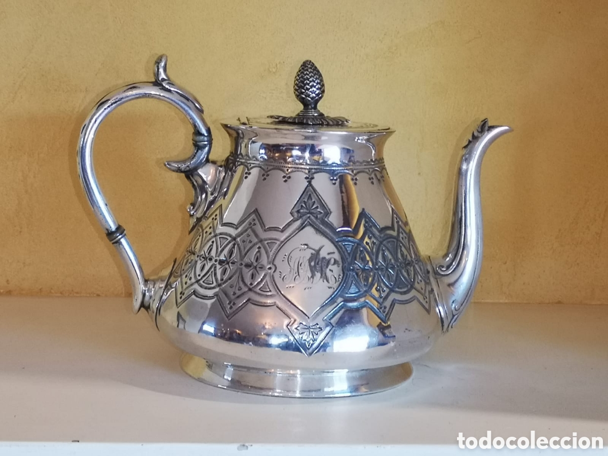 Antig&uuml;edades: Cafetera / tetera plateado Inglaterra - Foto 2