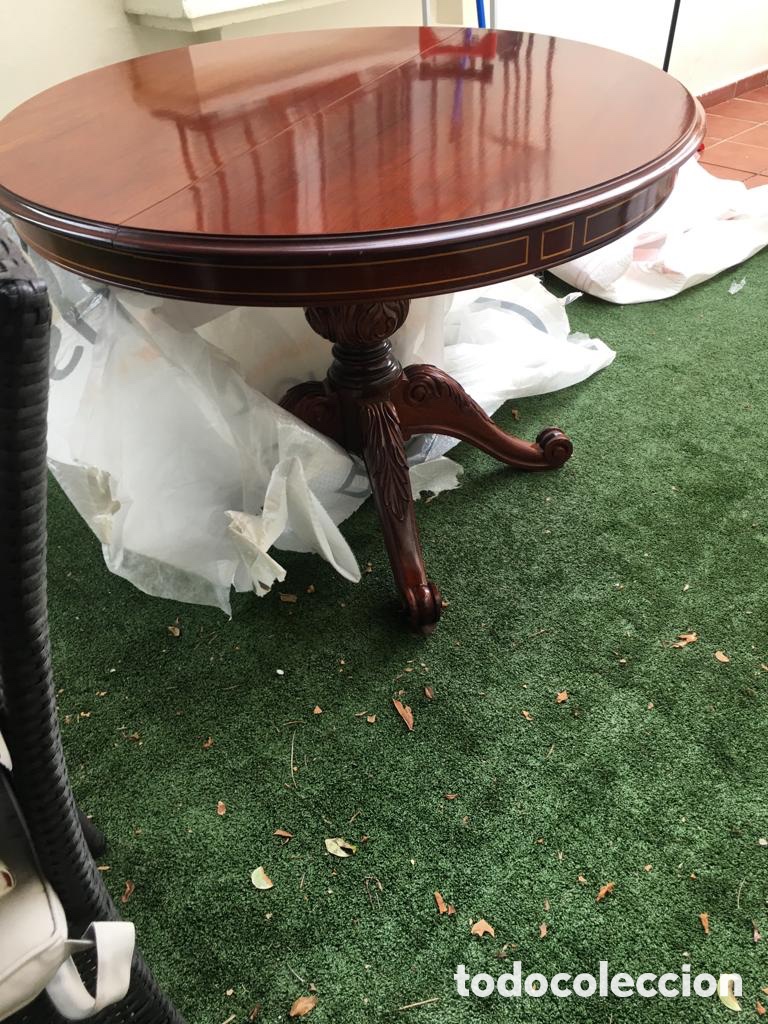Antig&uuml;edades: Mesa caoba comedor redonda extensible - Foto 6