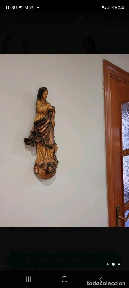 Antig&uuml;edades: Virgen alabastro pintado a mano - Foto 1