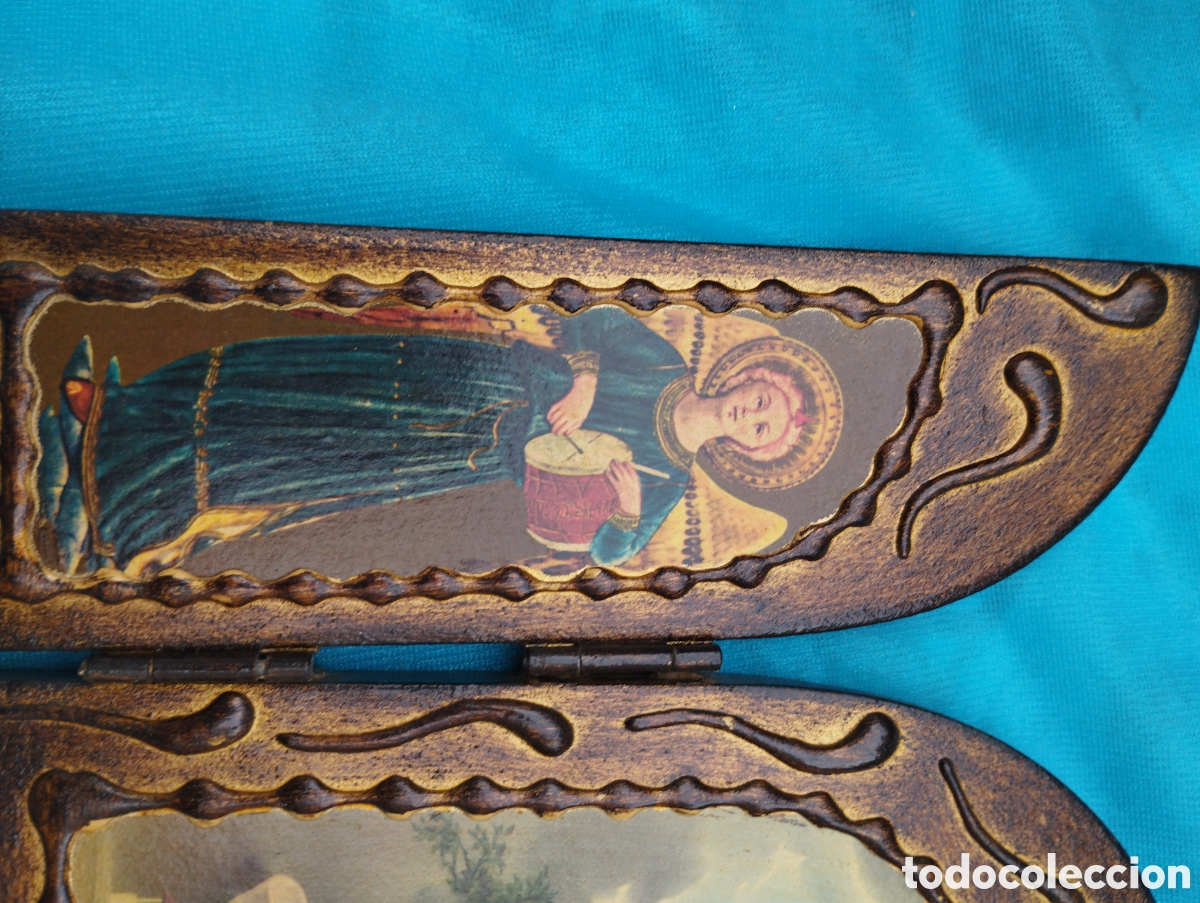 Antig&uuml;edades: Tr&iacute;ptico de la virgen de F&aacute;tima 23cmX21cm - Foto 5