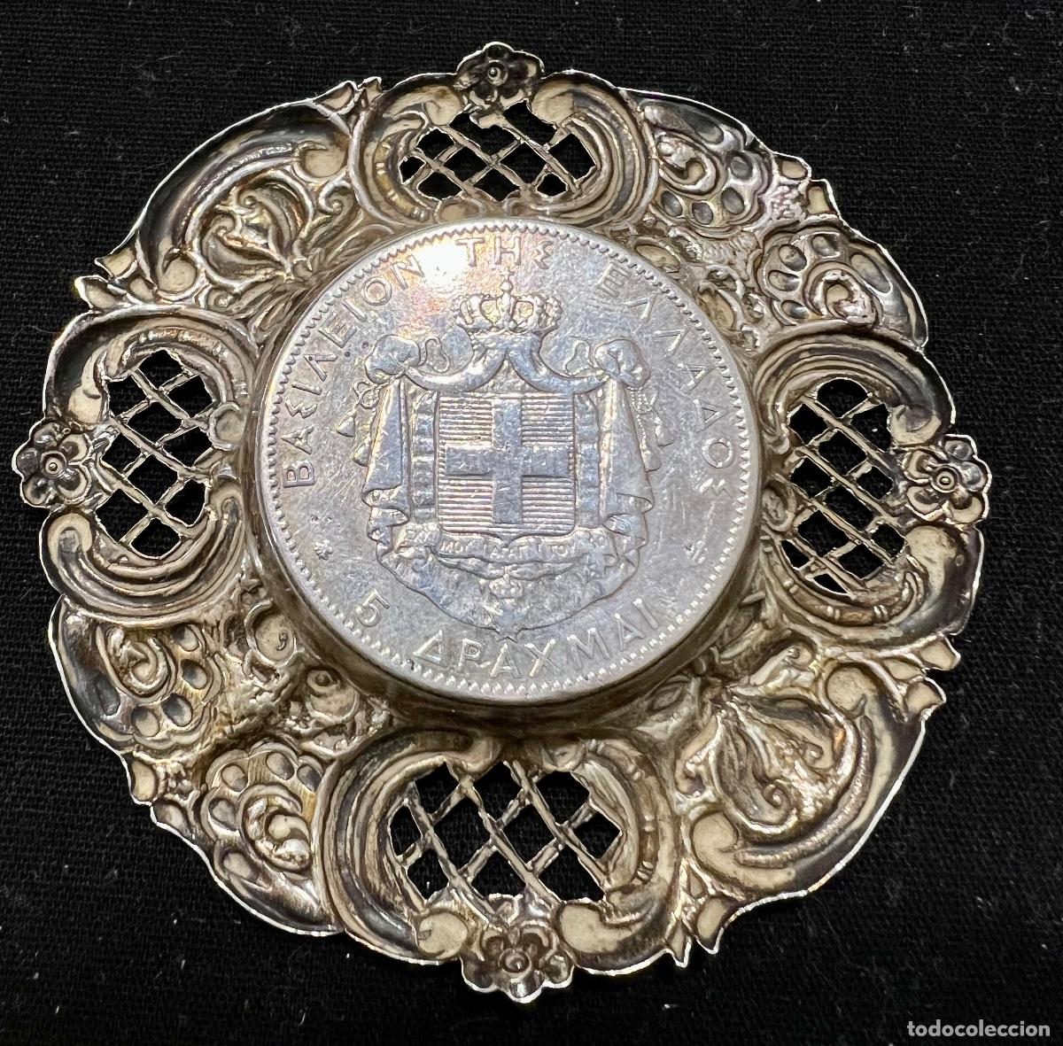 Antig&uuml;edades: MONEDA DE 5 APAXMAI Y MARCO PLATA - Foto 2