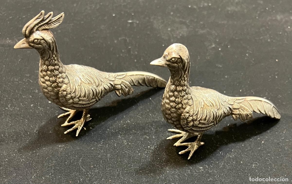 Antig&uuml;edades: PAREJA PAJAROS PLATA - Foto 2
