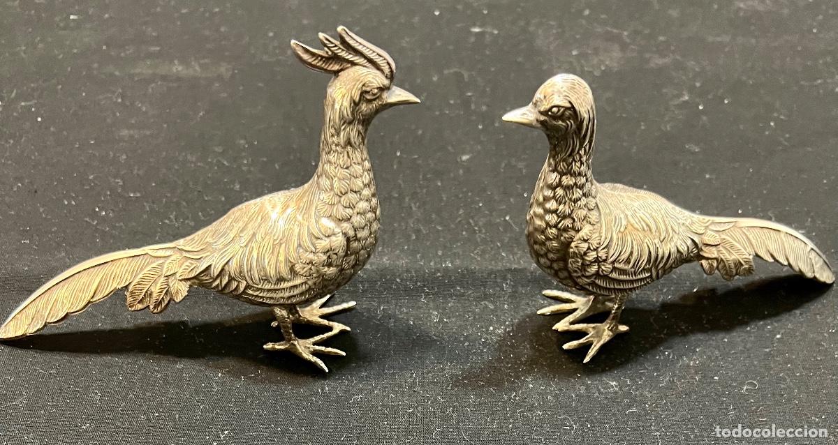 Antig&uuml;edades: PAREJA PAJAROS PLATA - Foto 4