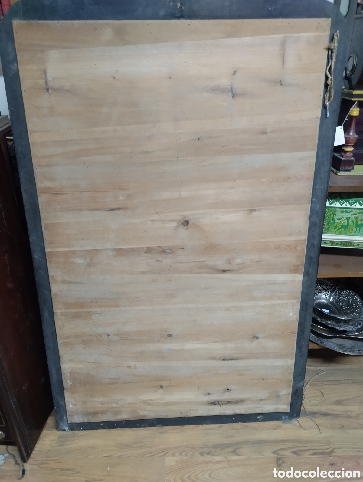 Antig&uuml;edades: Espejo Gran tama&ntilde;o en madera ebonizada. - Foto 11