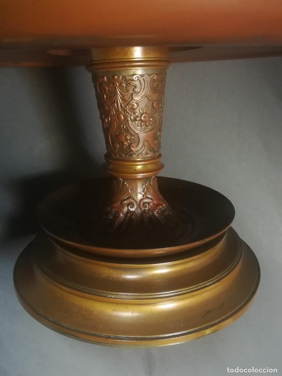 Antig&uuml;edades: CENTRO DE MESA TROFEO PLATO DE CALAMINA Y LATON - Foto 9