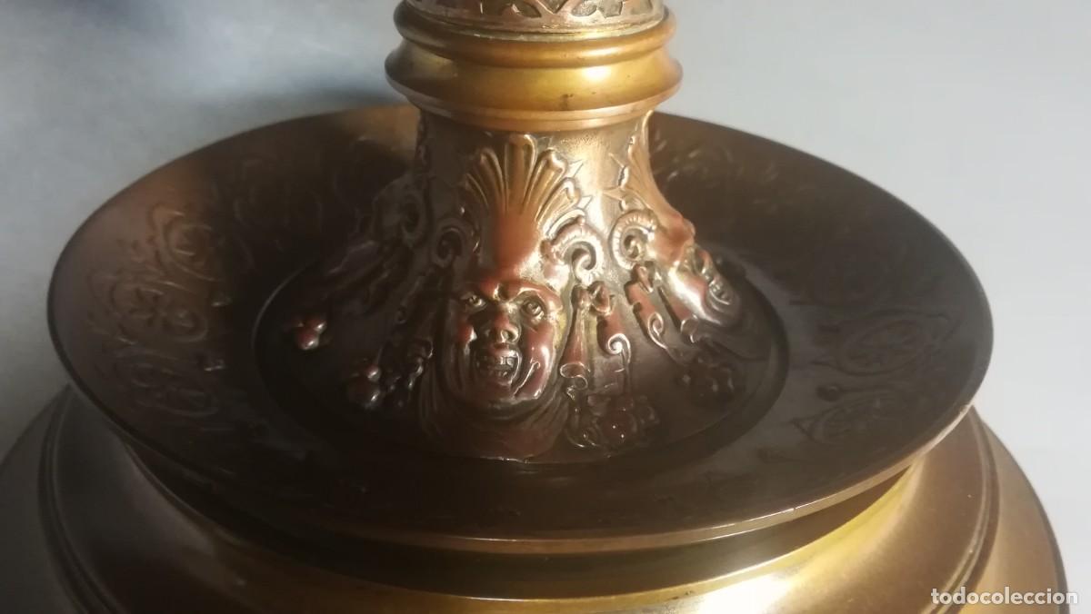 Antig&uuml;edades: CENTRO DE MESA TROFEO PLATO DE CALAMINA Y LATON - Foto 11