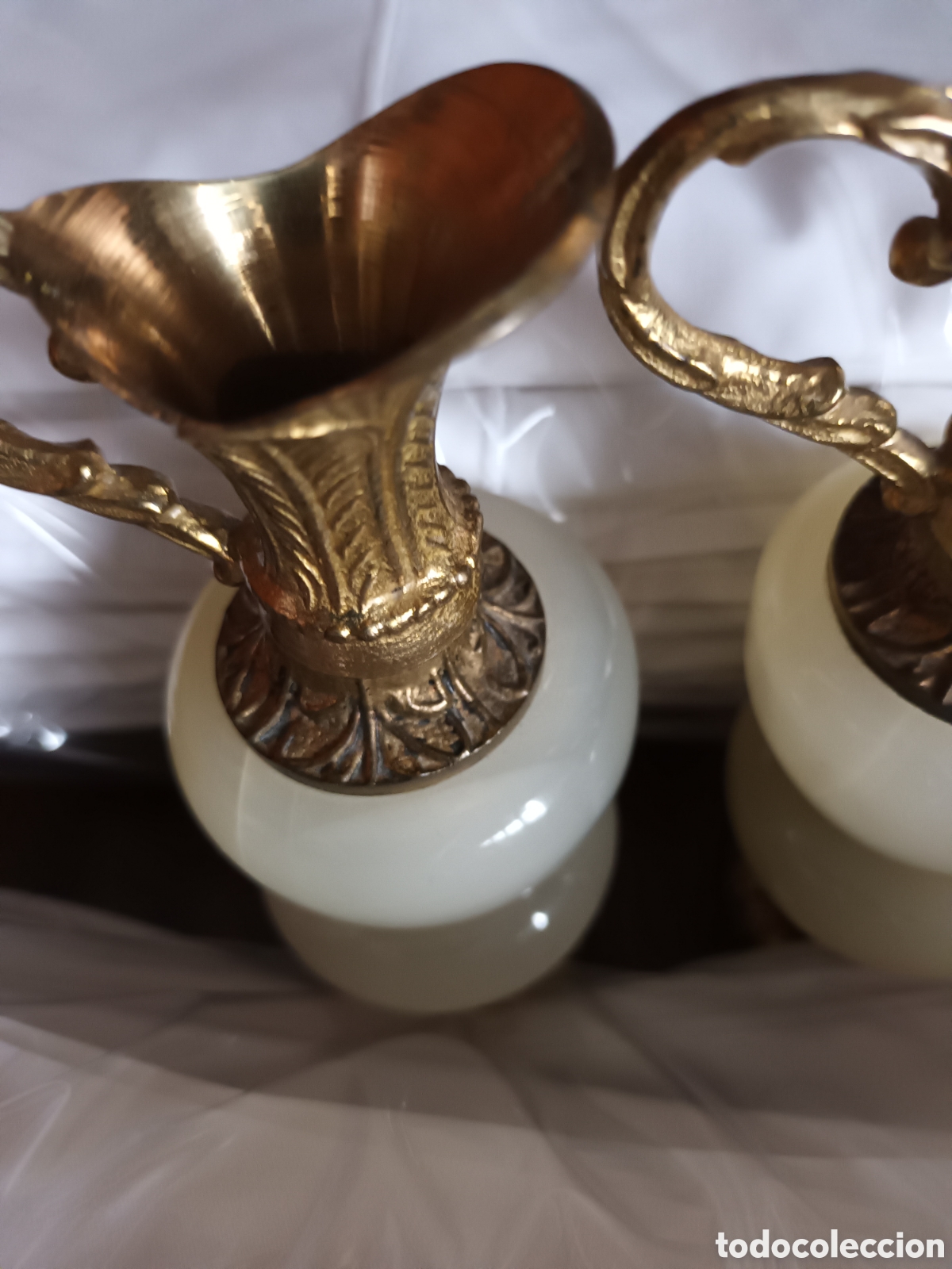 Antig&uuml;edades: 2 jarrones de bronce y &iquest; alabastro? - Foto 8