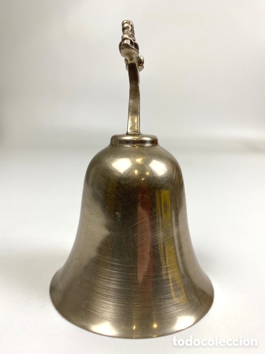 Antig&uuml;edades: CAMPANA DE METAL PLATEADO - Foto 2