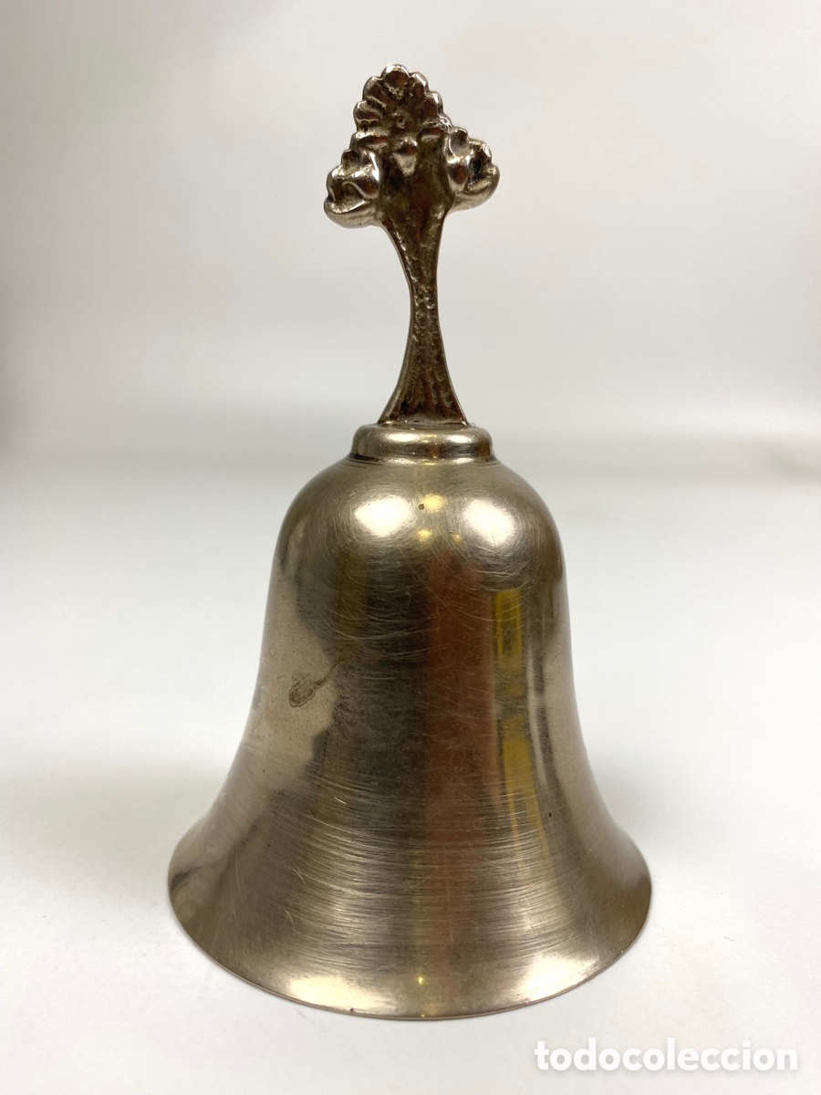 Antig&uuml;edades: CAMPANA DE METAL PLATEADO - Foto 3