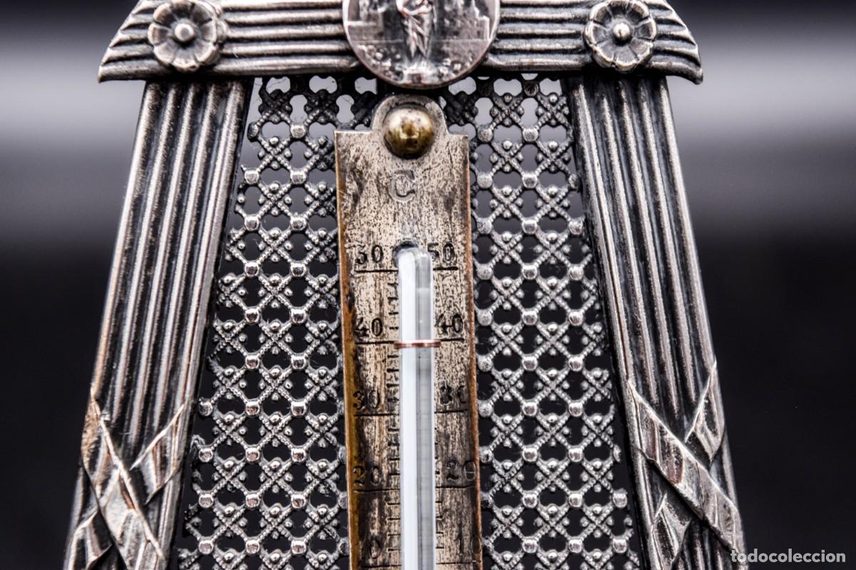 Antig&uuml;edades: Term&oacute;metro antiguo de metal - Foto 5