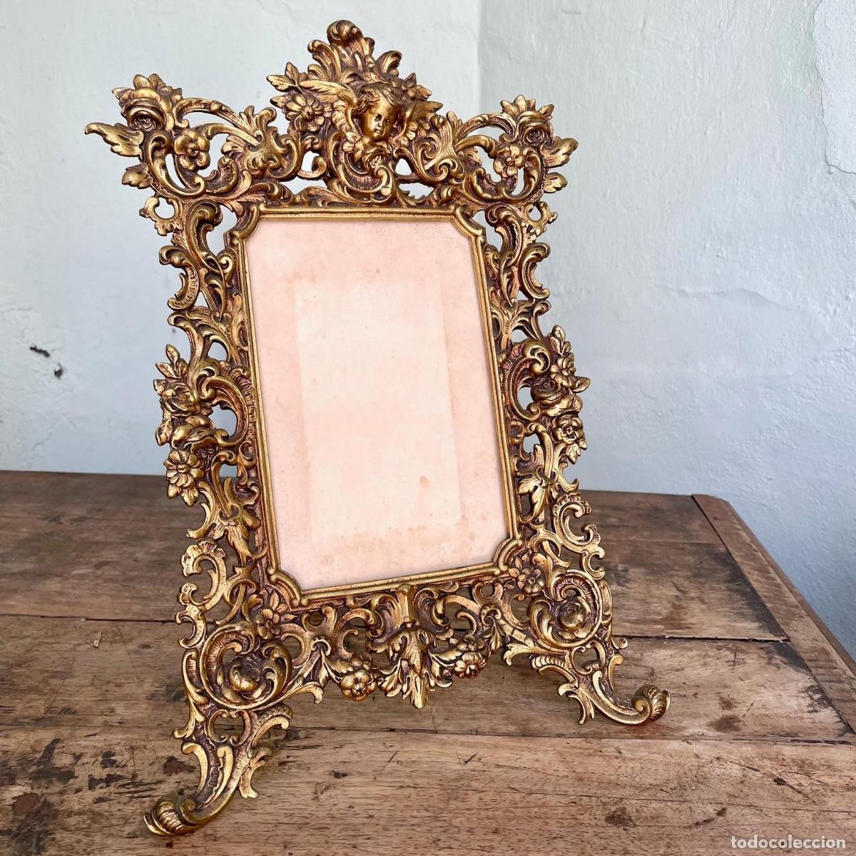 Antig&uuml;edades: Marco de bronce con Angeles - Foto 1