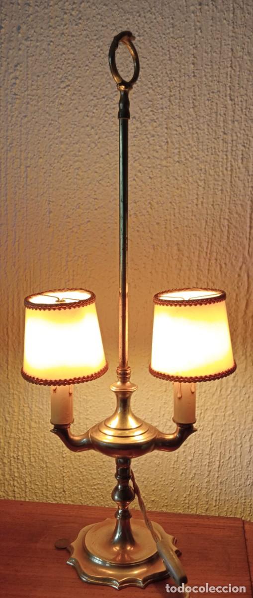 Antig&uuml;edades: CANDIL ANTIGUO DE BRONCE, ELECTRIFICADO - Foto 1