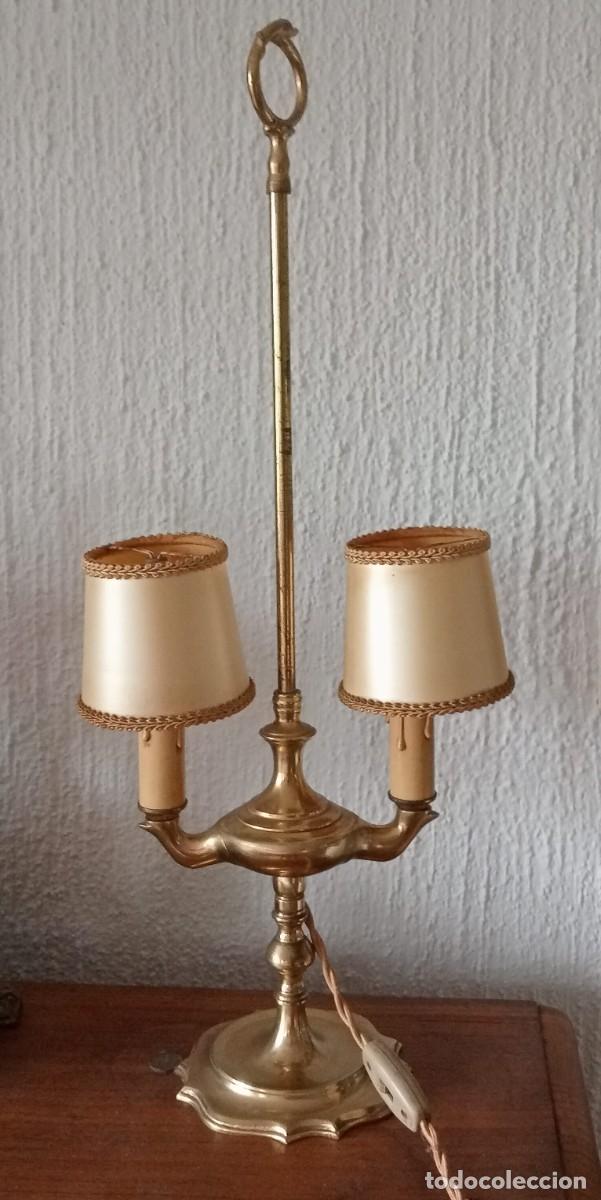 Antig&uuml;edades: CANDIL ANTIGUO DE BRONCE, ELECTRIFICADO - Foto 3