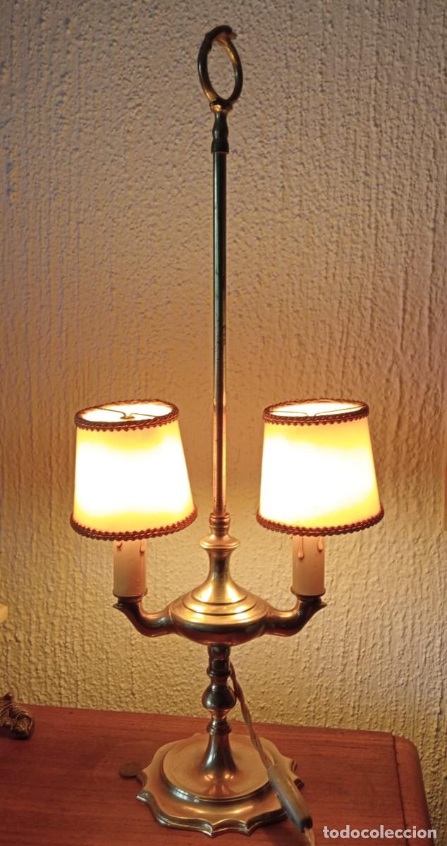 Antig&uuml;edades: CANDIL ANTIGUO DE BRONCE, ELECTRIFICADO - Foto 4
