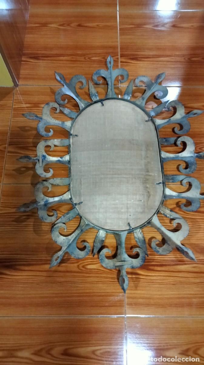 Antig&uuml;edades: espejo tipo sol ovalado metalico - Foto 10