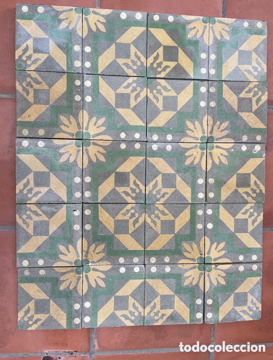 Antig&uuml;edades: 20 azulejos hidr&aacute;ulicos - Foto 1