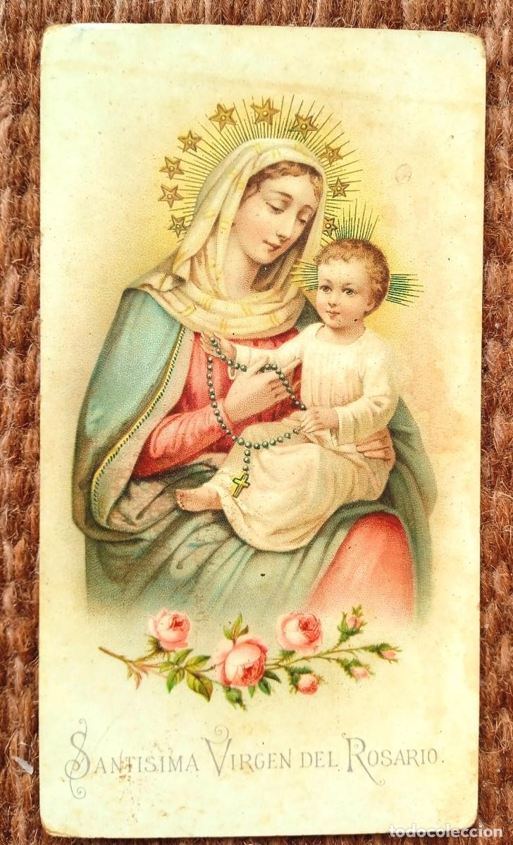 Antig&uuml;edades: SANTISIMA VIRGEN DEL ROSARIO - ESTAMPITA - Foto 1