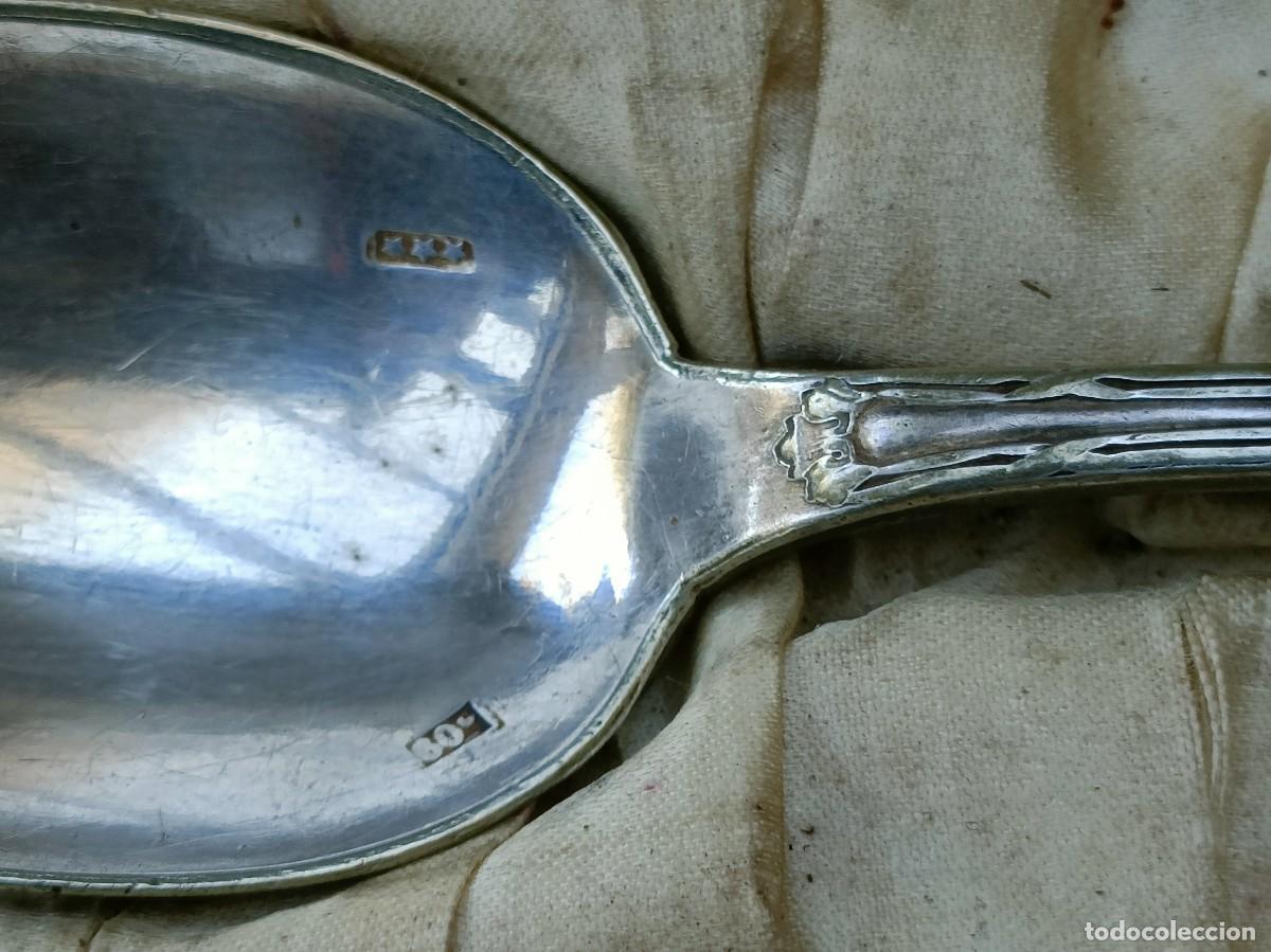 Antig&uuml;edades: Antiguos dos cubiertos en estuche con marcaje - Foto 5
