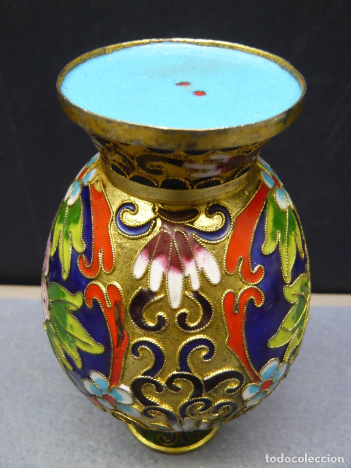 Antig&uuml;edades: Magnifico jarron dor&eacute; ormolu cloisonne esmaltes - Foto 7