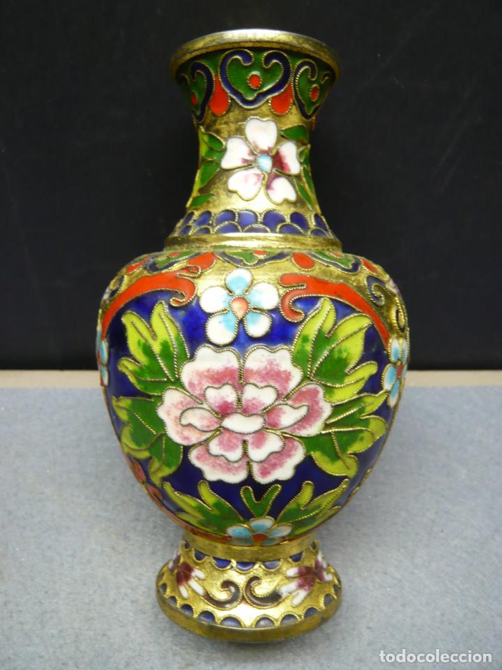 Antig&uuml;edades: Magnifico jarron dor&eacute; ormolu cloisonne esmaltes - Foto 1