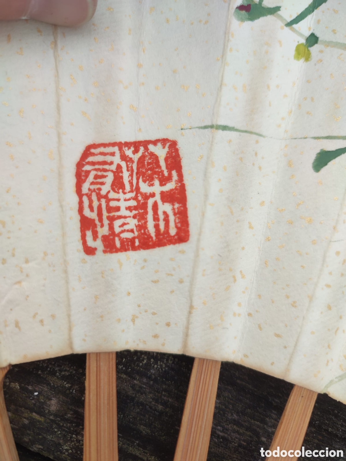Antig&uuml;edades: ANTIGUO ABANICO JAPONES BAMBU Y PAPEL. - Foto 3