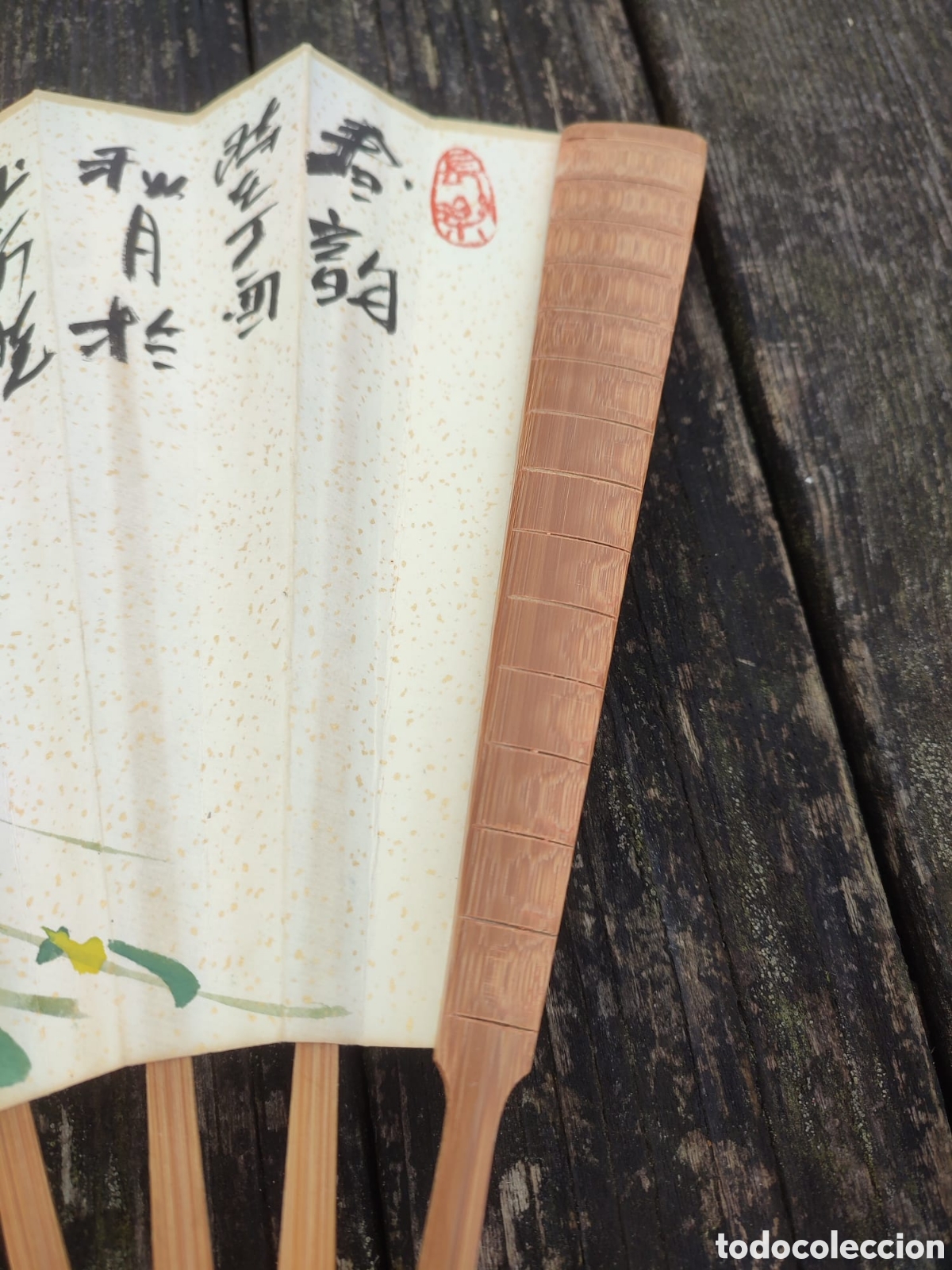 Antig&uuml;edades: ANTIGUO ABANICO JAPONES BAMBU Y PAPEL. - Foto 4