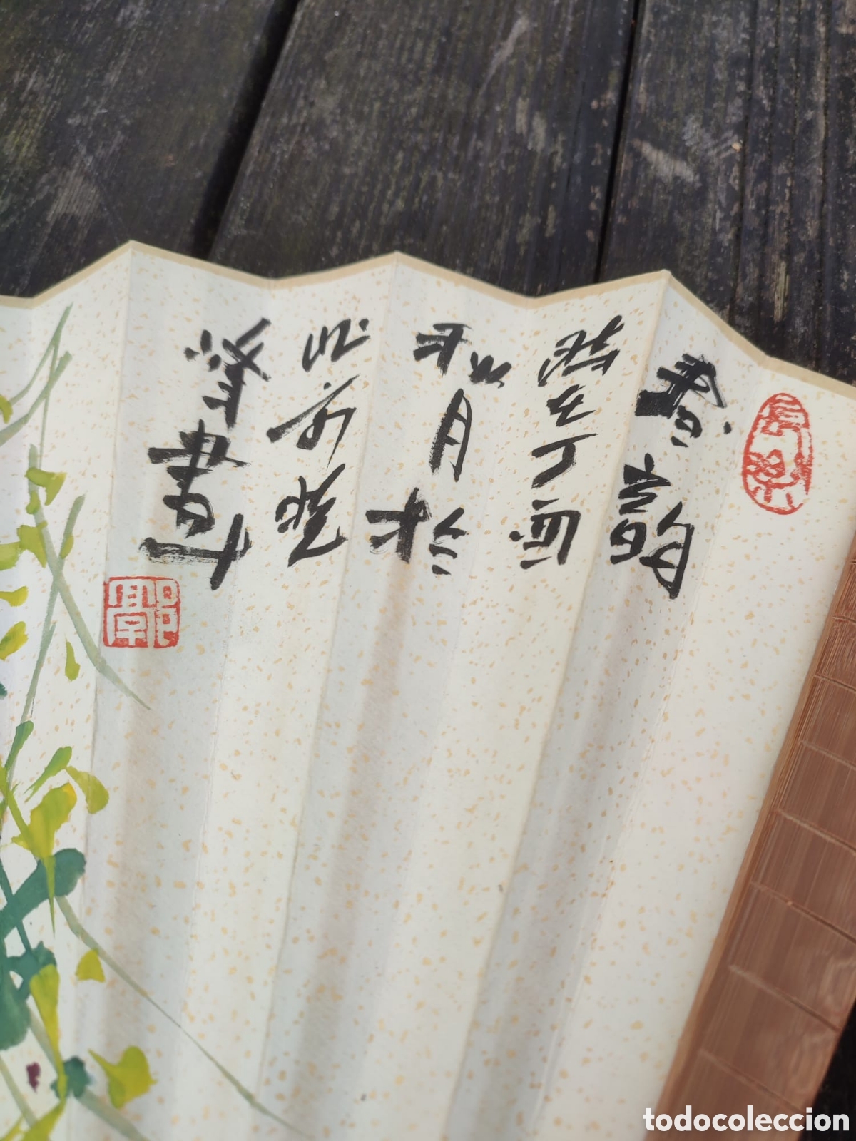 Antig&uuml;edades: ANTIGUO ABANICO JAPONES BAMBU Y PAPEL. - Foto 9